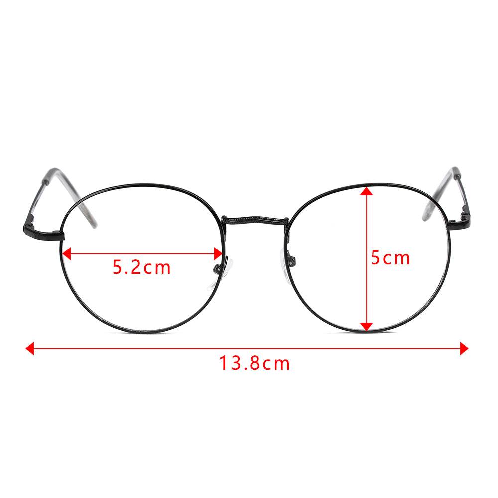 Sunglass Lover COM round metal frame reading glasses black with 5.2 cm lens width 5 cm height 13.8 cm total width