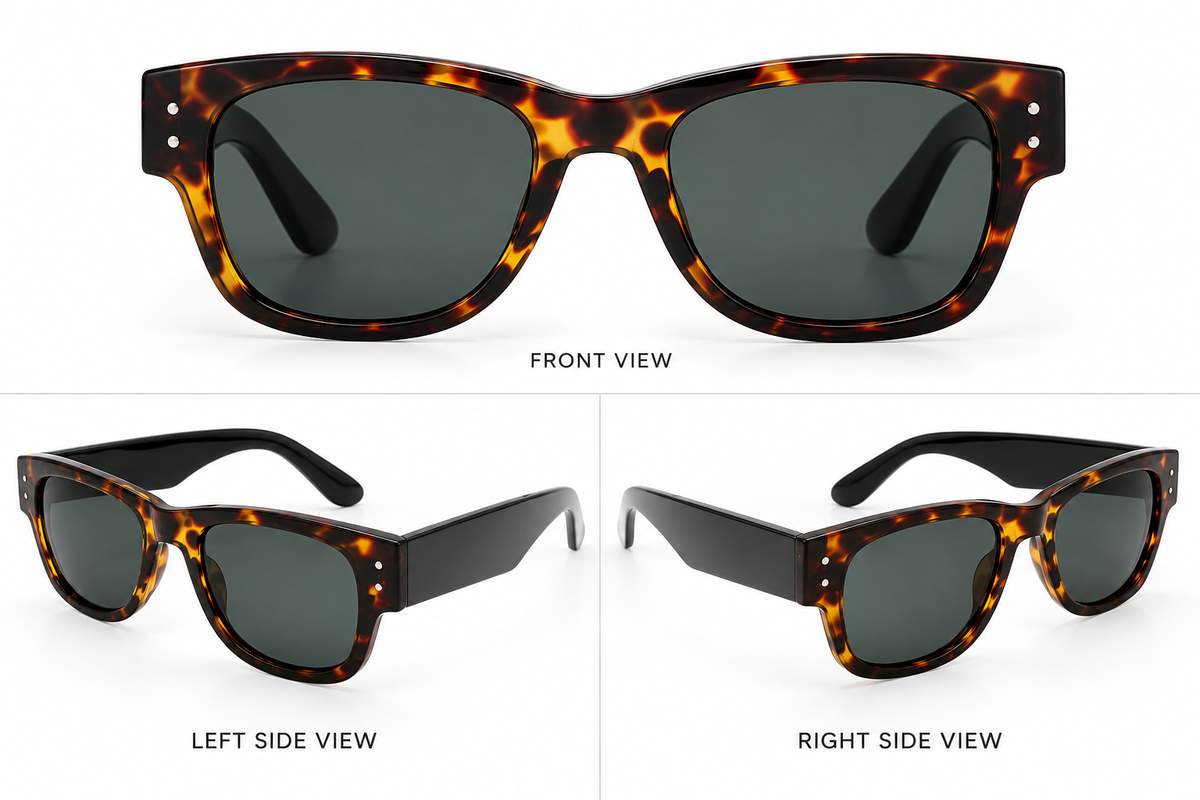 Men’s Tortoiseshell Wayfarer Sunglasses – G-15 Lens