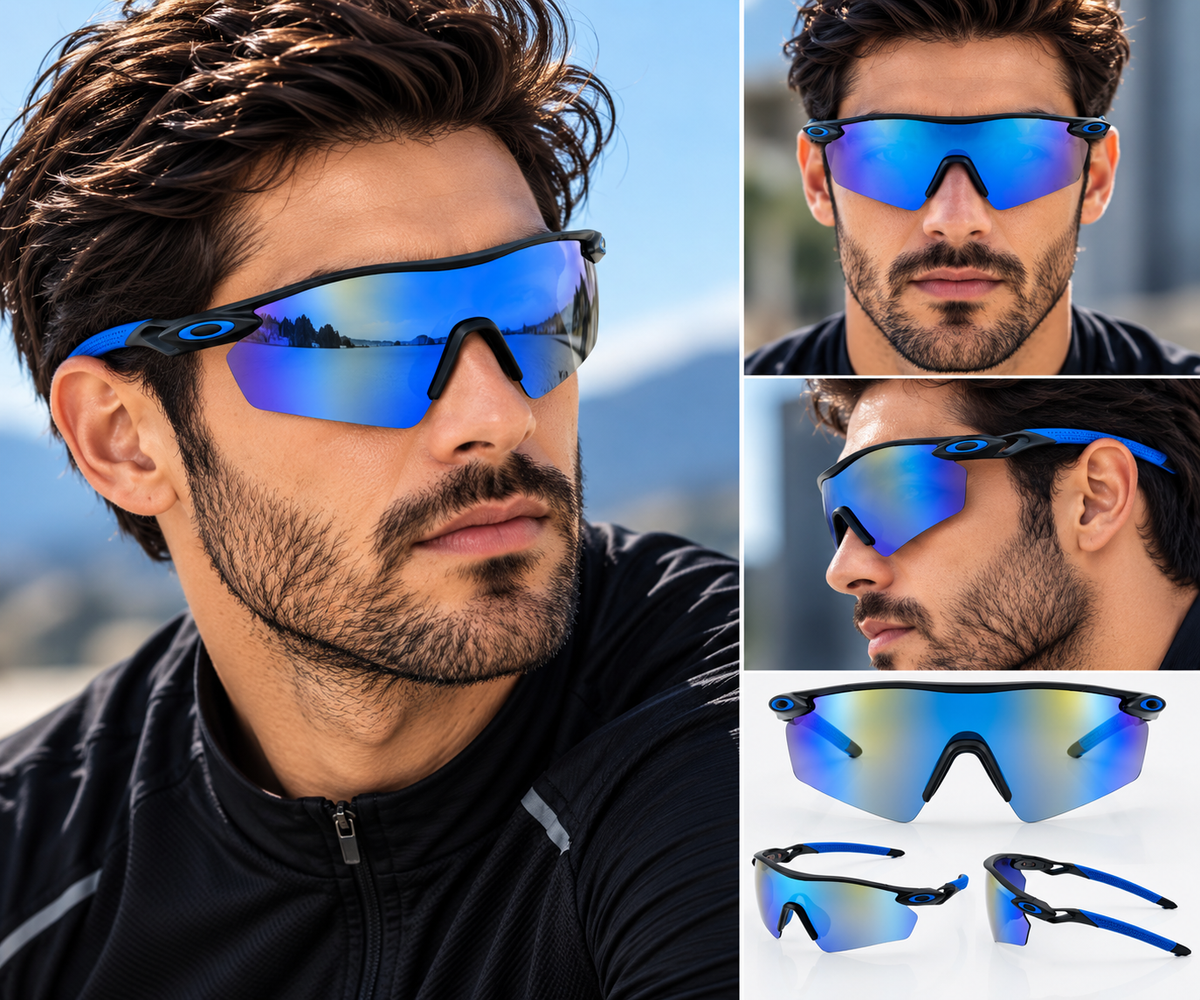 Men’s Black Shield Sports Sunglasses – Polarized
