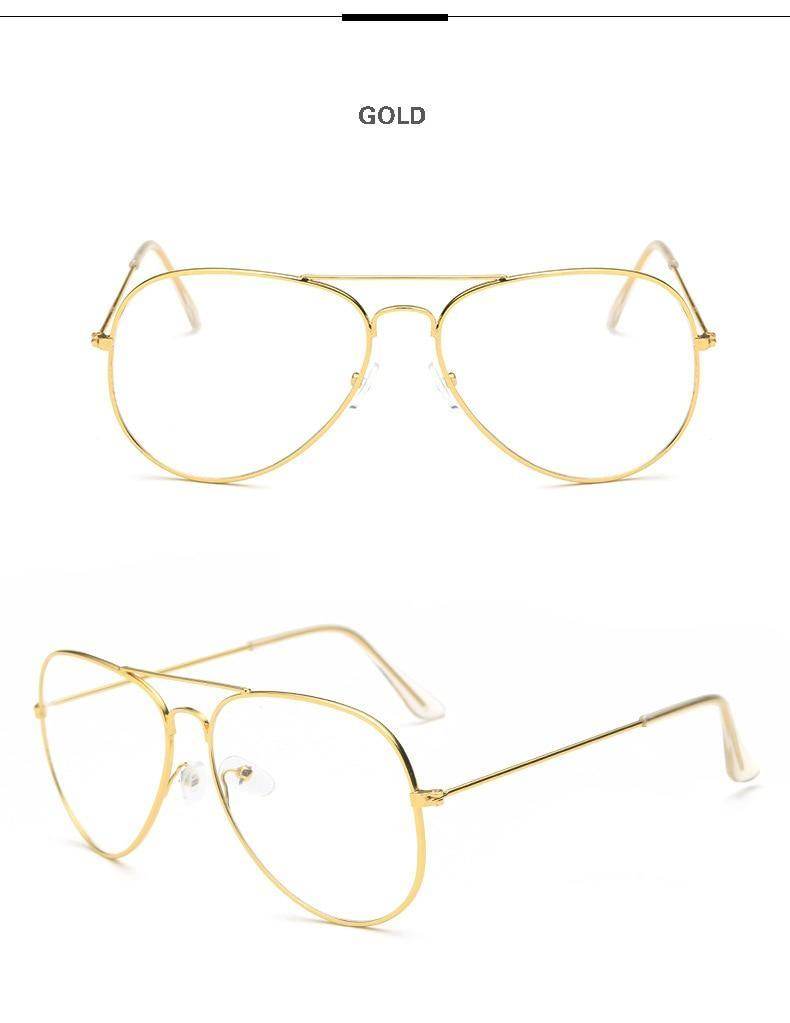 Sunglass Lover gold aviator glasses with lightweight aviation metal frame eyeglasses and clear lenses for everyday wear