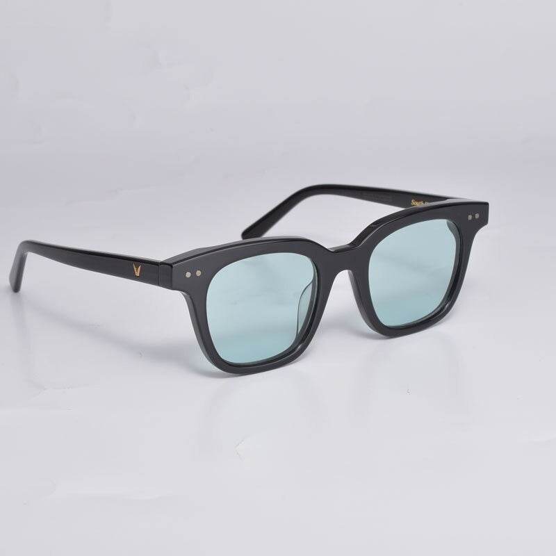 Black matte Sunglass Lover frame with light blue lenses fashion rectangle sunglasses for women