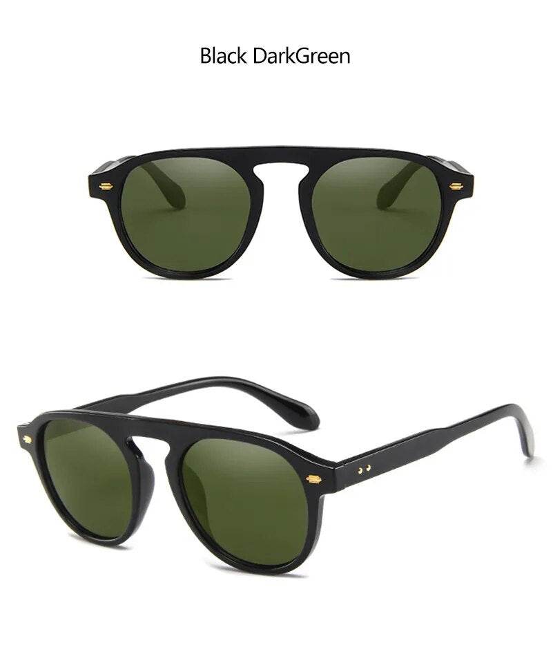 Sunglass Lover black frame oval sunglasses with dark green lenses retro oval vintage sunglasses
