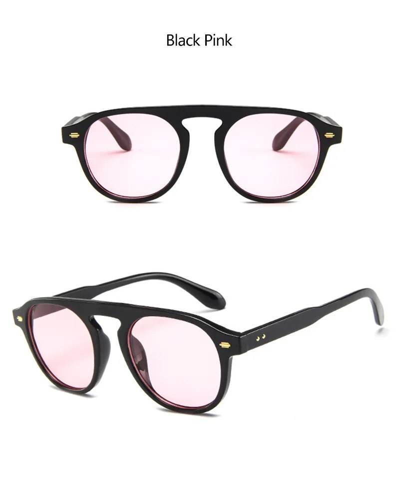 Sunglass Lover black frame with pink lenses retro oval vintage sunglasses for stylish everyday wear