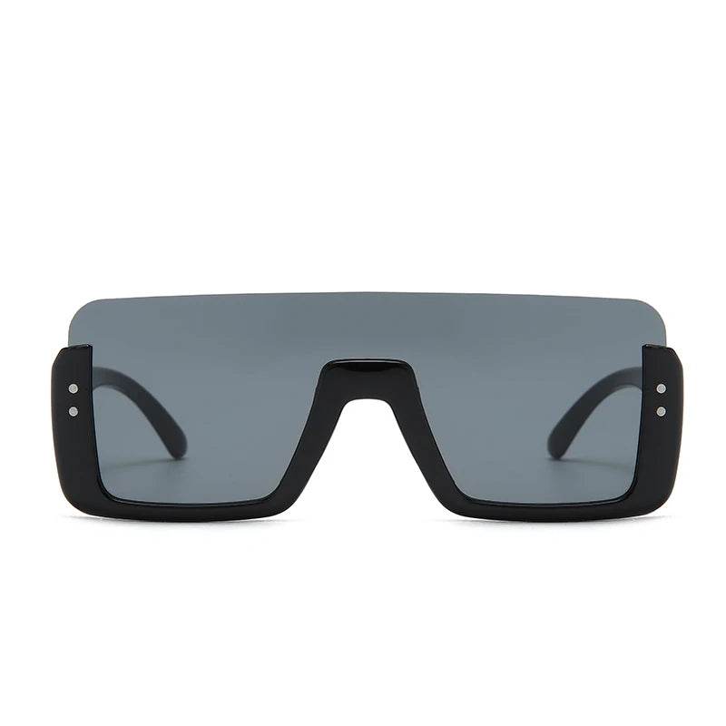 Sunglass Lover Allu Arjun inspired sunglasses oversized black shield frame with flat top grey lenses