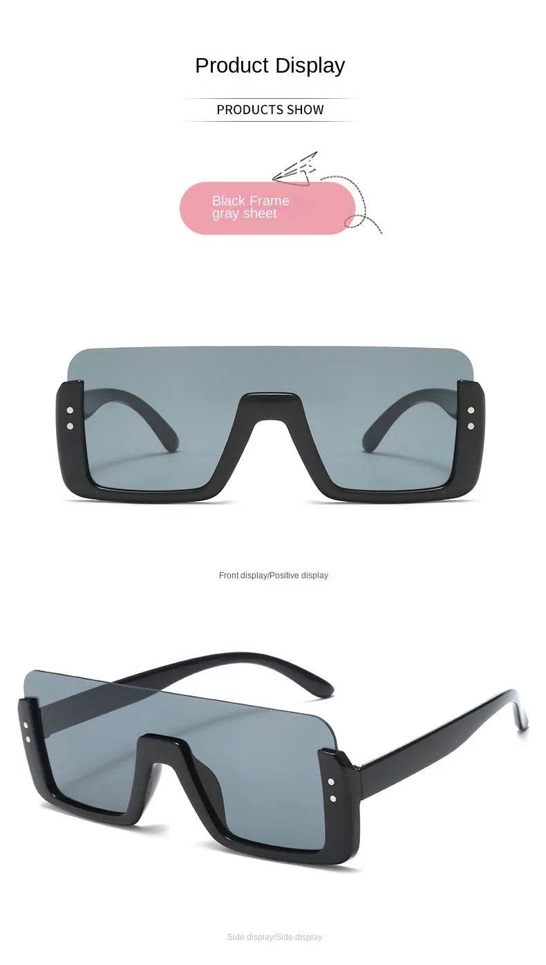 Sunglass Lover black frame gray lens Allu Arjun inspired sunglasses oversized shield design