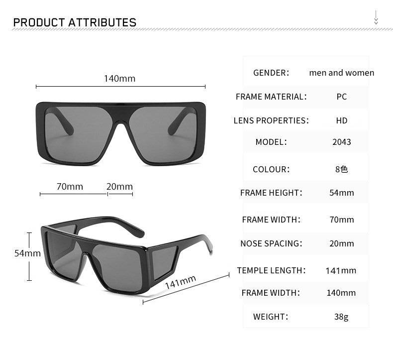 Sunglass Lover black oversized rectangular sunglasses with measurements and 140mm width oversized sunglasses for men and women