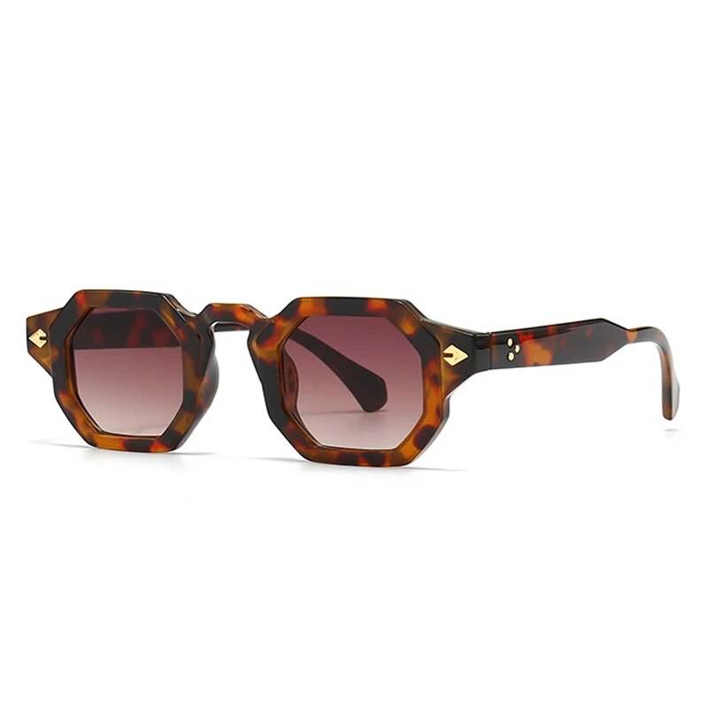 Sunglass Lover tortoiseshell acetate retro polygon sunglasses with octagonal frame and gradient brown lenses