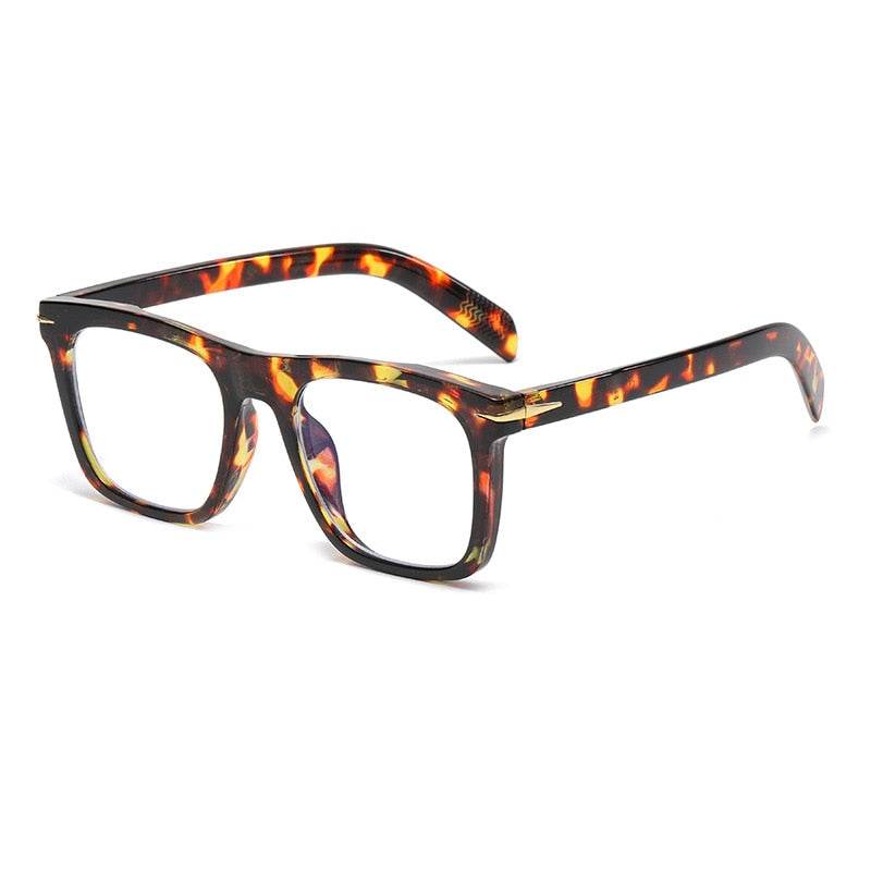 Sunglass Lover tortoiseshell square sunglasses for men and women with chunky acetate frame and gold hinge detail