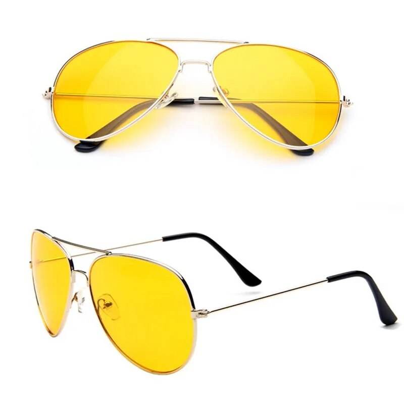 Sunglass Lover pilot polygon unisex sunglasses yellow tinted lenses silver metal aviator frame lightweight