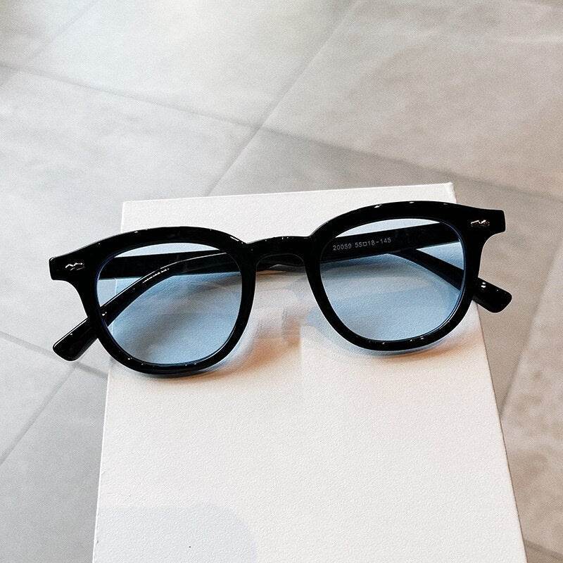 Sunglass Lover black round sunglasses with light blue lenses for men and women unisex vintage sunglasses online India