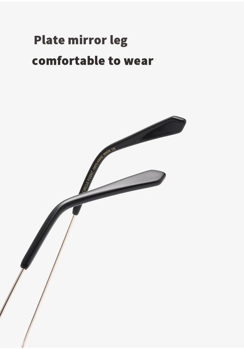 Close up of black temple tips and gold metal arms of square glasses frame for men by Sunglass Lover showing comfortable fit