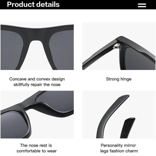 Sunglass Lover black anti blue glasses closeup showing frame hinge nose rest and temple blue light blocking square glasses