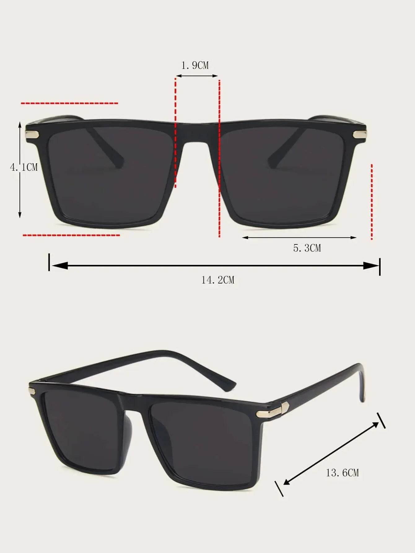 Sunglass Lover men's black square sunglasses with matte black frame and dark lenses for everyday wear