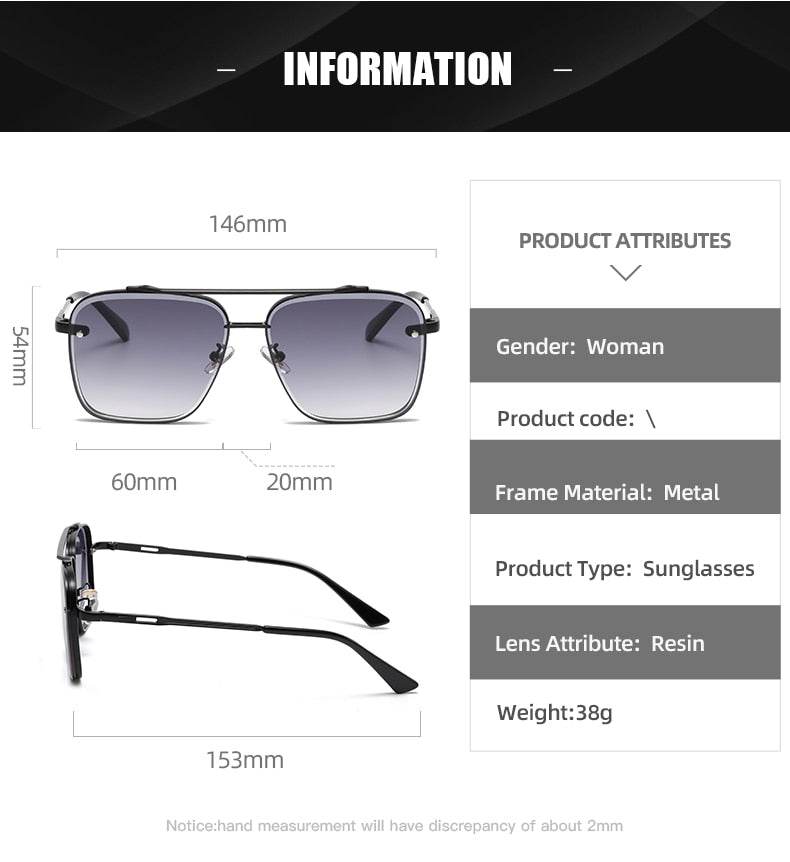 Sunglass Lover men's gradient frame sunglasses online metal frame gray gradient lenses with size diagram