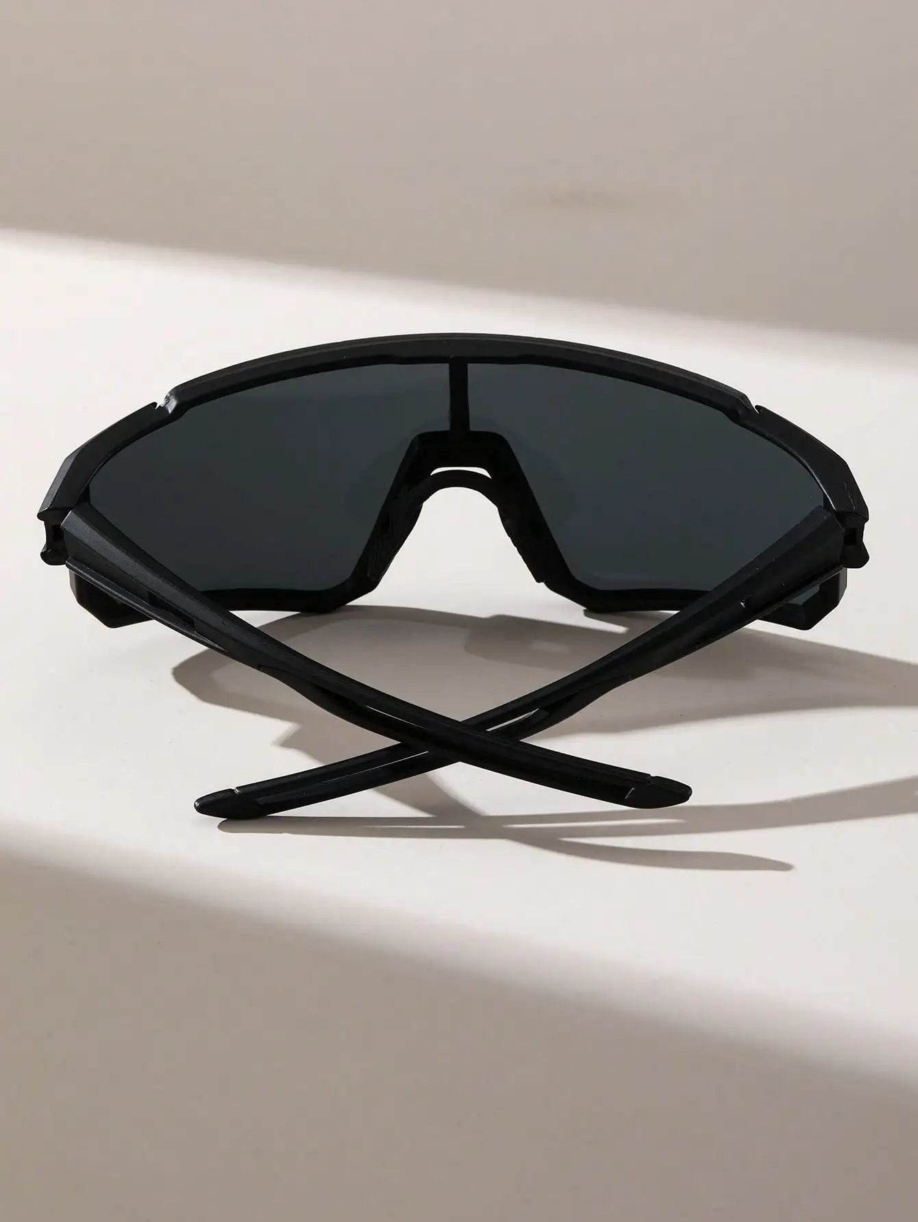 Sunglass Lover black wraparound shield sports sunglasses for men with lightweight frame and UV protection