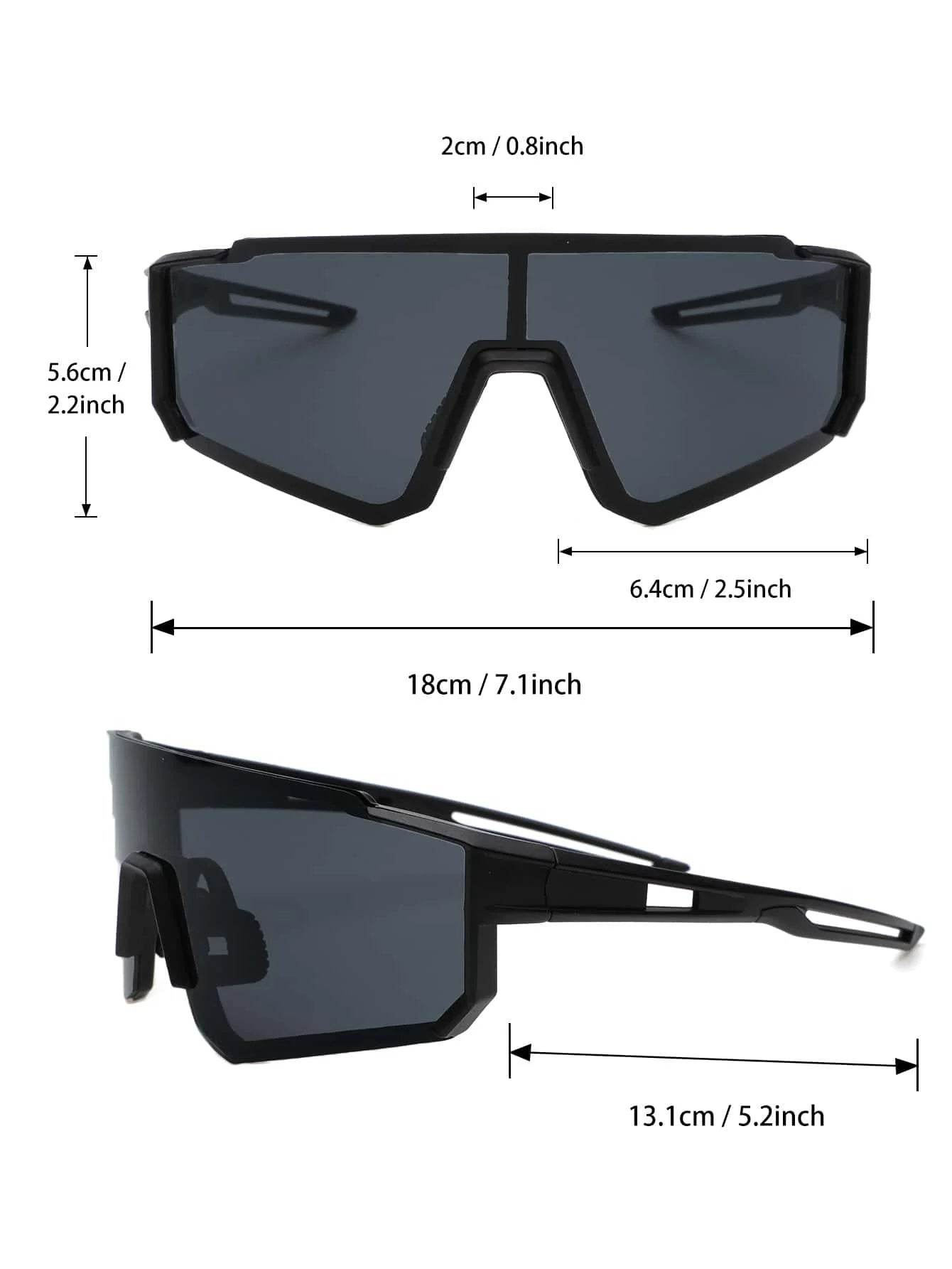 Sunglass Lover black wraparound sports sunglasses for men with angular shield lens and lightweight frame