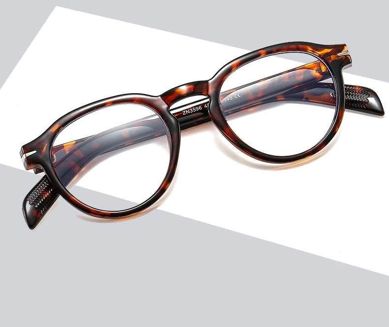 Sunglass Lover tortoiseshell round frame blue light blocking eyeglasses for men lightweight acetate